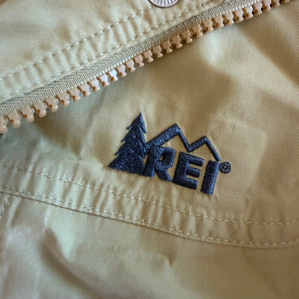 Vintage REI Elements Women XL Pale Yellow Hooded Rain Jacket Mesh Lined - Picture 4 of 15